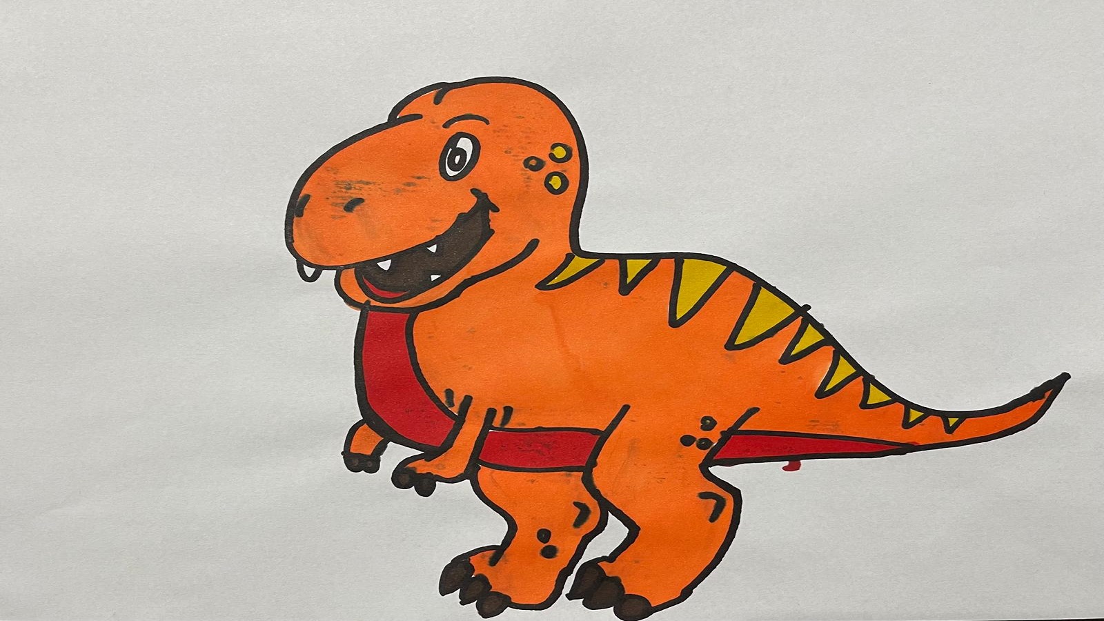 A drawing of a Trex Dinosaur