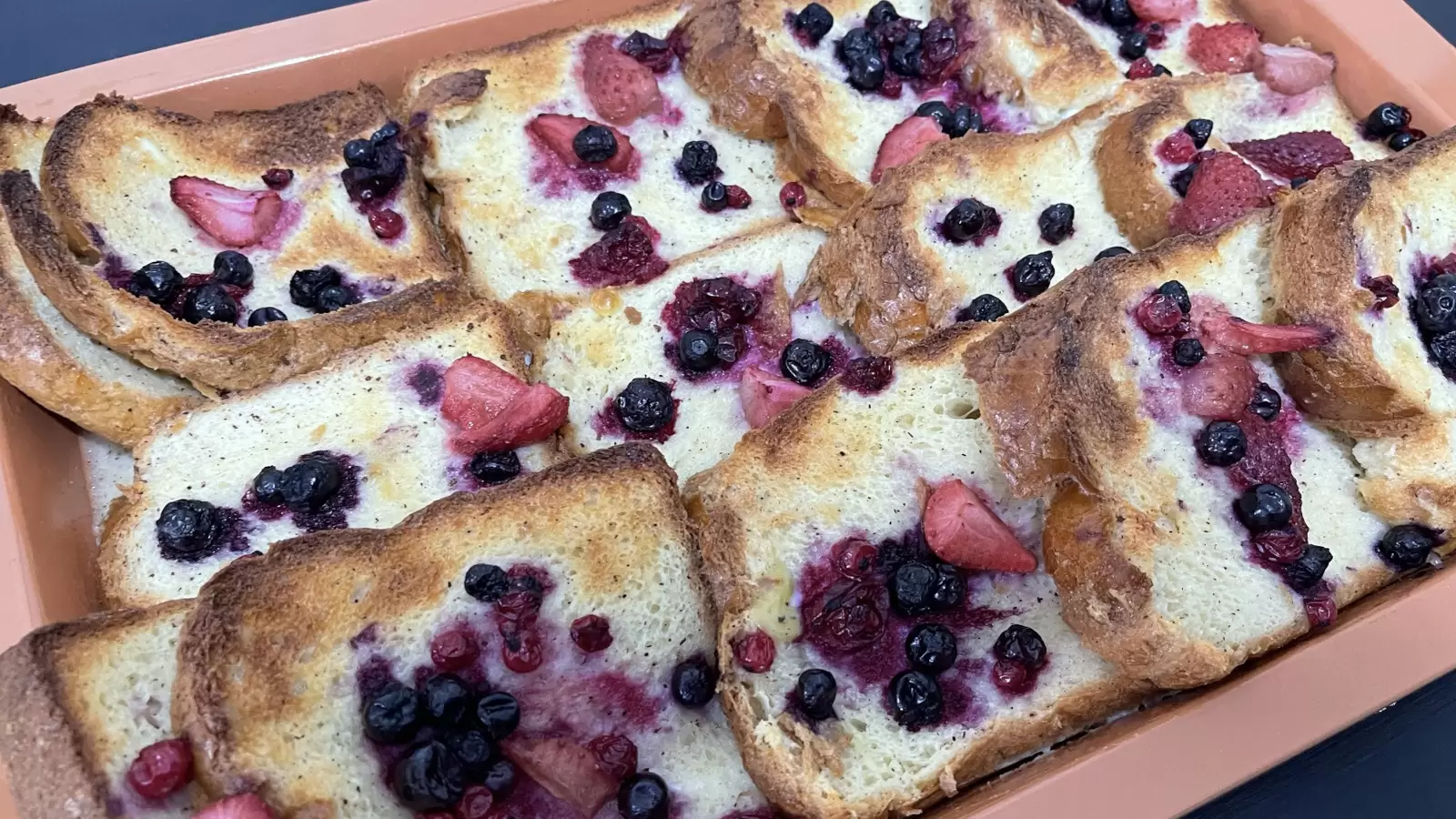 Berry Bread Pudding in a Pan