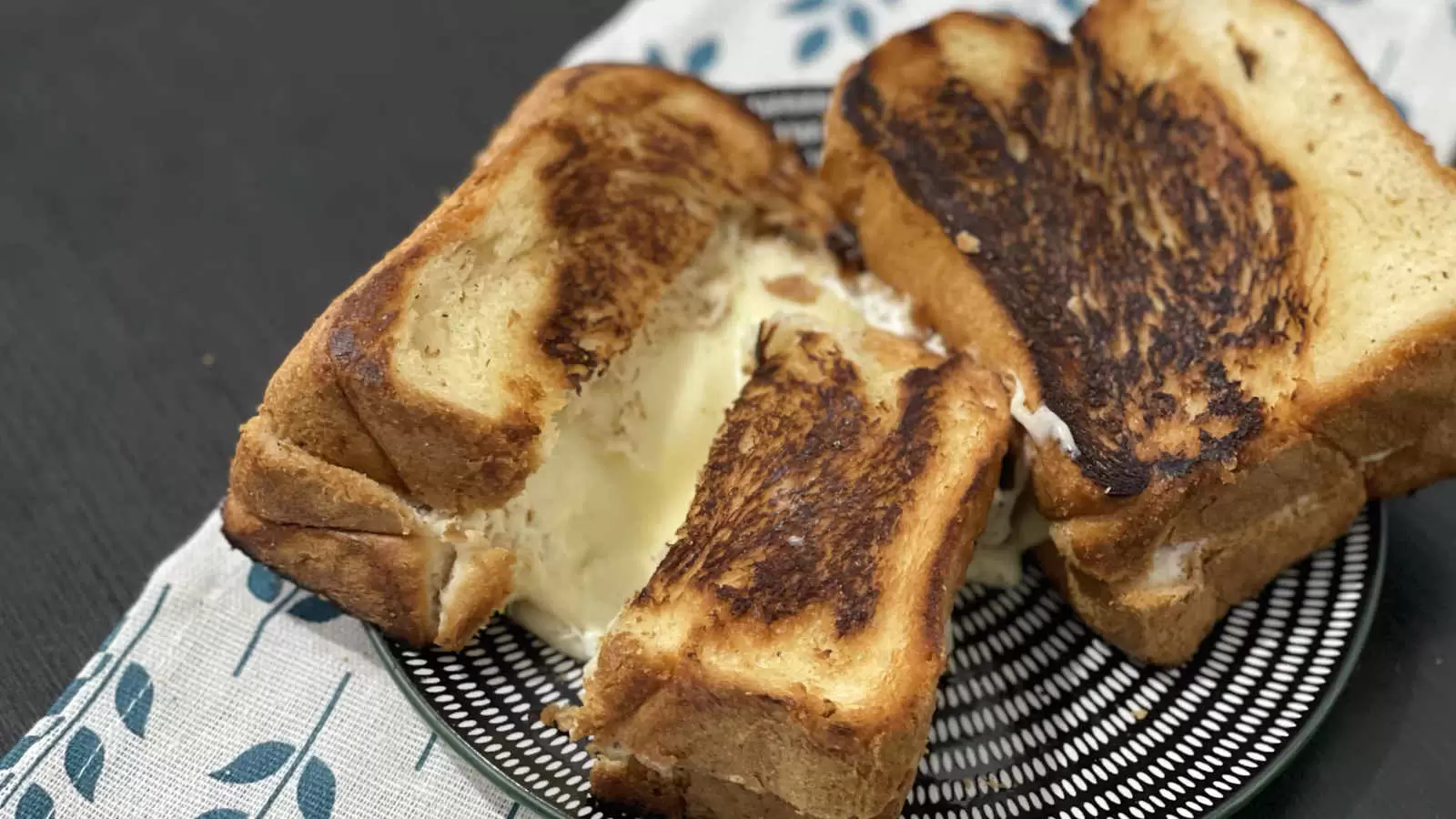 Grilled cheese sandwich on a plate