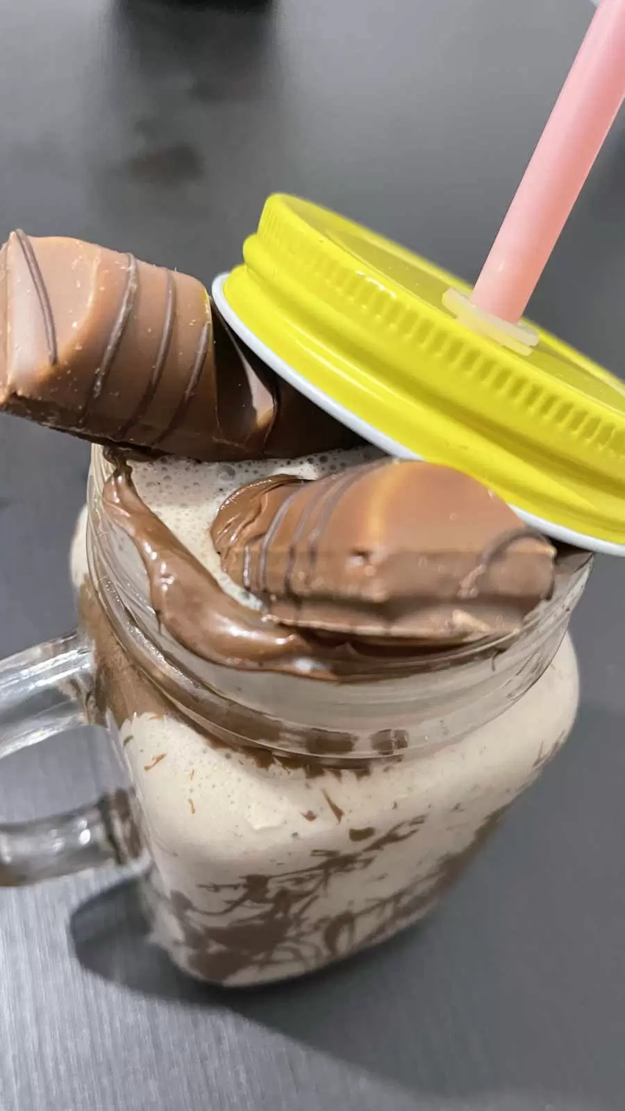 Milkshake Hersheys and Nutella in a high glass