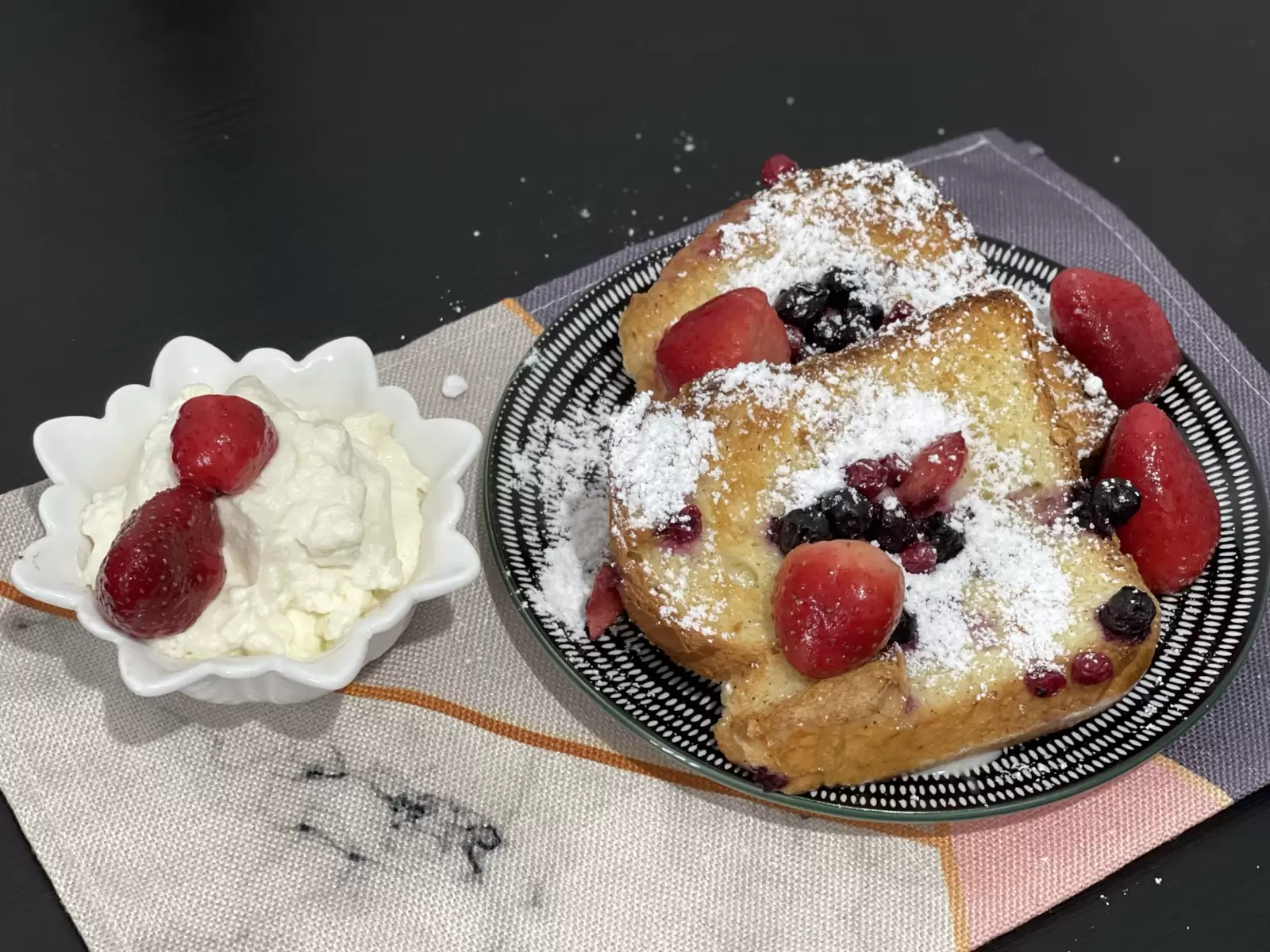 Tasty berry bread pudding