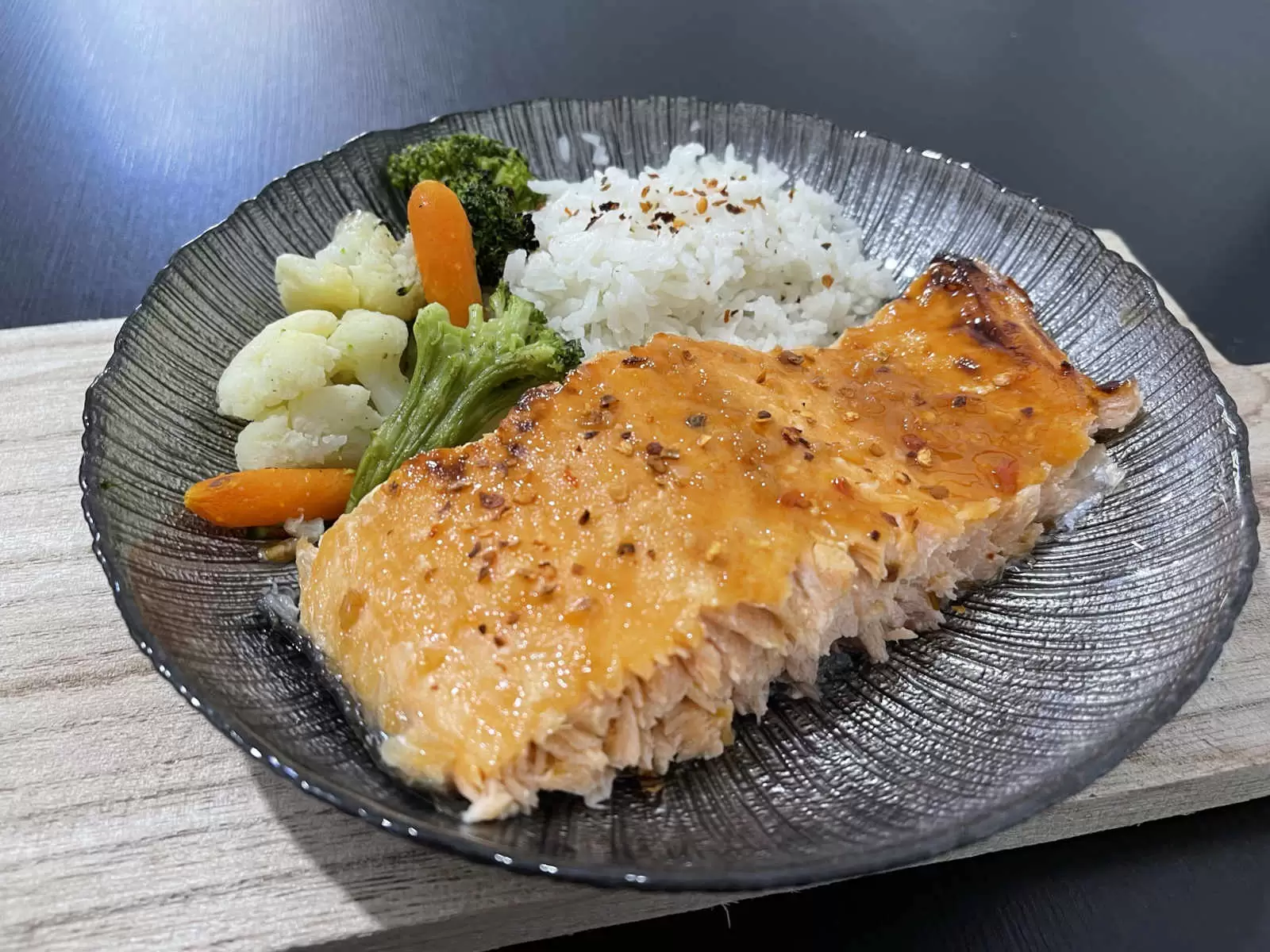 Tasty honey glazed salmon