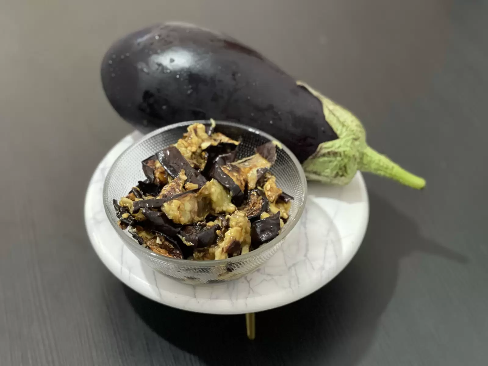 Tasty roasted eggplant salad
